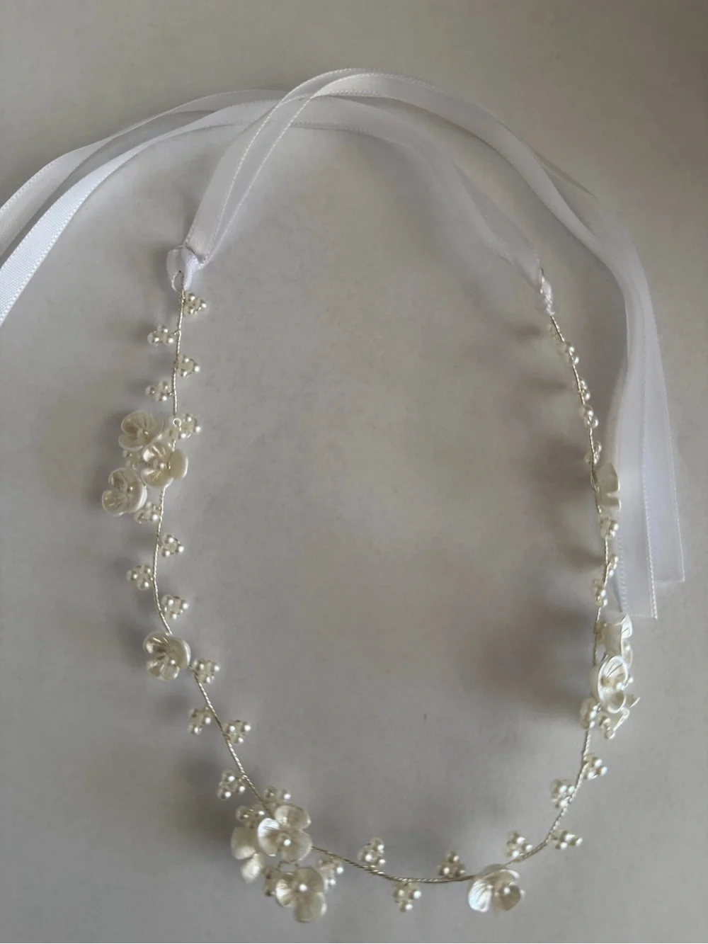 Delicate Ivory Floral Pearl Headpiece
